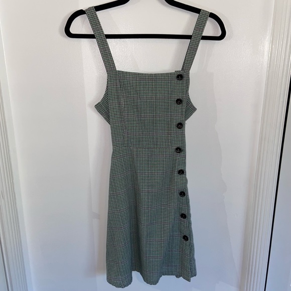 Green and black and white plaid summer dress - Picture 4 of 8